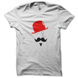 Shirt Mr moustache blanc pour homme et femme
