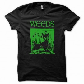 Shirt Weeds marijane vert/noir pour homme et femme