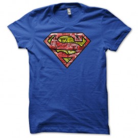 Shirt superman logo comics bd bleu pour homme et femme