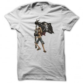 Shirt one piece luffy blanc pour homme et femme
