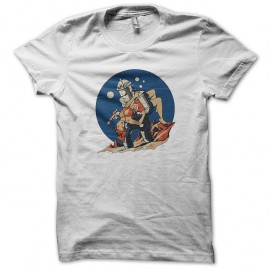 Shirt Damsel in Space vintage blanc pour homme et femme