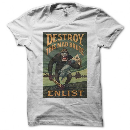 Shirt Destroy This Mad brute blanc pour homme et femme