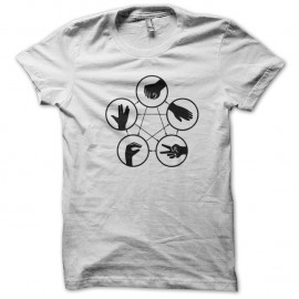 Shirt signe pierre feuille ciseau blanc pour homme et femme