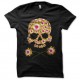 Shirt Flower Skull noir pour homme et femme