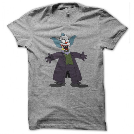 Shirt krusty le clown parodie joker gris pour homme et femme
