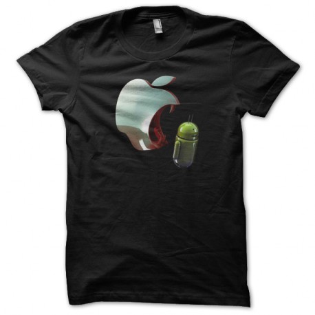 Shirt apple agresse android noir pour homme et femme