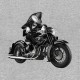 Shirt Bugs Bunny biker gris pour homme et femme