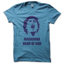 Shirt maradona hand of god bleu ciel pour homme et femme
