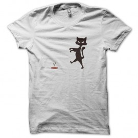 Shirt black cat blanc pour homme et femme