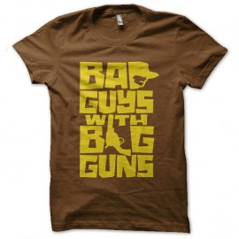 Shirt Bad guys with Big guns marron pour homme et femme