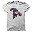 Shirt Captain america blanc pour homme et femme