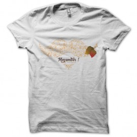 Shirt Moustache Movember blanc pour homme et femme