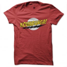 Shirt kowabunga parodie bazinga rouge pour homme et femme