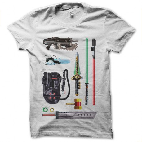 Shirt pack d'item du geek blanc pour homme et femme
