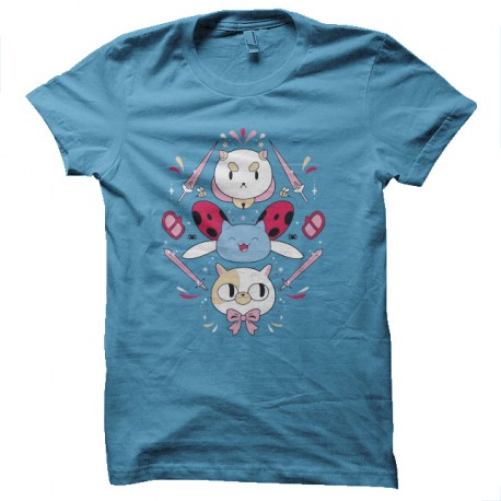 Shirt la revanche des chats turquoise pour homme et femme