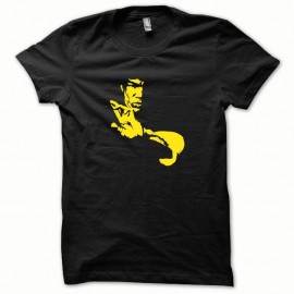 Shirt Bruce Lee jaune/noir slim fit pour homme et femme