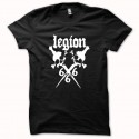 Shirt bikers sataniste légion 666 blanc/noir pour homme et femme