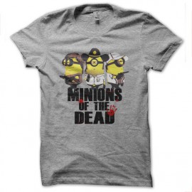 Shirt minions of the dead parodie the walking dead gris pour homme et femme