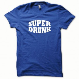 Shirt Super Drunk blanc/bleu royal pour homme et femme