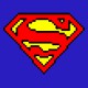 Shirt superman logo pixel bleu pour homme et femme