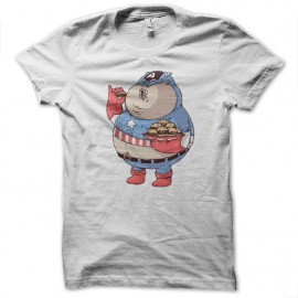 Shirt Captain americain version fat blanc pour homme et femme