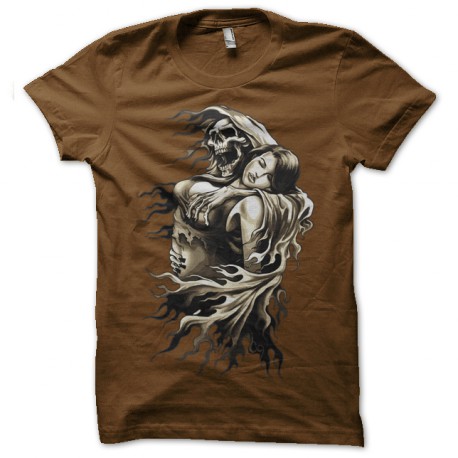 Shirt la mort éperdue marron pour homme et femme