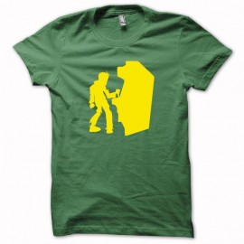 Shirt gamer zombie arcade jaune/vert bouteille pour homme et femme