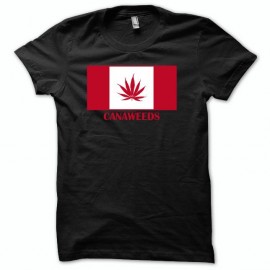 Shirt drapeau canada parodie cannabis canaweed vert/noir pour homme et femme