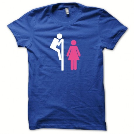 Shirt Voyeur toilette blanc/bleu royal pour homme et femme