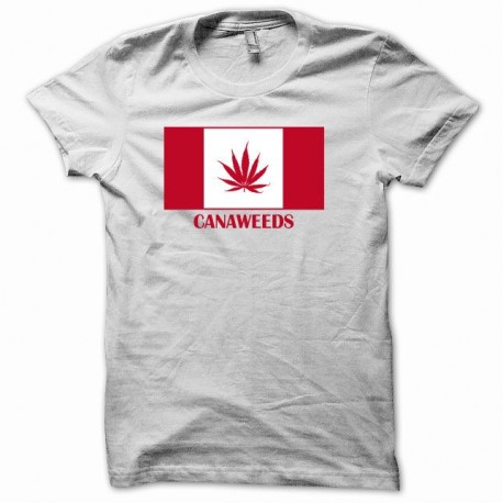 Shirt canada drapeau cannabis canaweed blanc pour homme et femme
