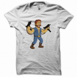 Shirt Parodie Homer simpson Chuck norris blanc pour homme et femme
