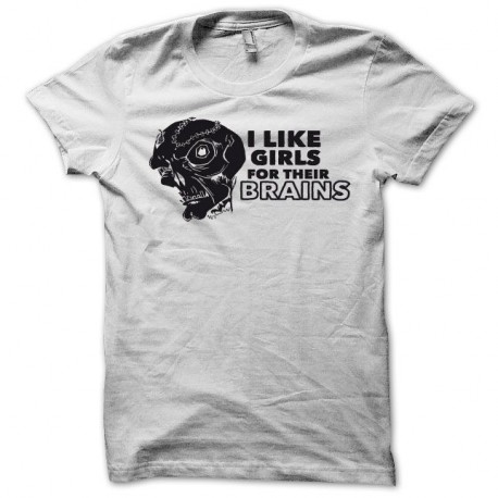 Shirt zombie féministe j'aime les femmes pour leurs cerveaux blanc pour homme et femme