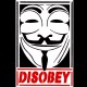 Shirt Disobey Anonymous noir pour homme et femme