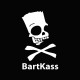 Shirt Parodie bart simpson jackass Bartkass blanc/noir pour homme et femme