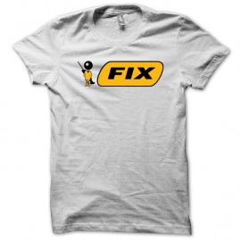 Shirt stylo bic parodie FIX junkie blanc pour homme et femme