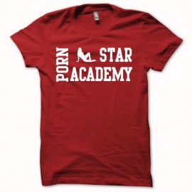 Shirt Porn Star Academy blanc/rouge pour homme et femme