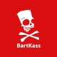Shirt Parodie bart simpson jackass Bartkass blanc/rouge pour homme et femme