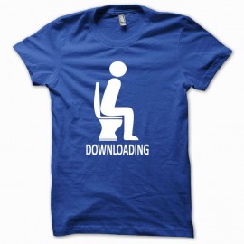 Shirt Downloading caca blanc/bleu royal pour homme et femme
