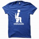 Shirt Downloading caca blanc/bleu royal pour homme et femme