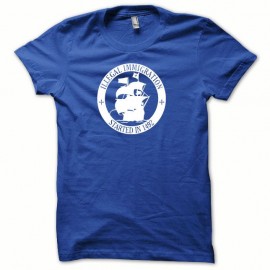 Shirt illegal immigration blanc/bleu royal pour homme et femme