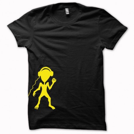 Shirt alien dj roswell jaune/noir pour homme et femme