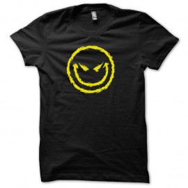 Shirt smiley acid core démoniaque jaune/noir pour homme et femme