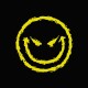 Shirt smiley acid core démoniaque jaune/noir pour homme et femme