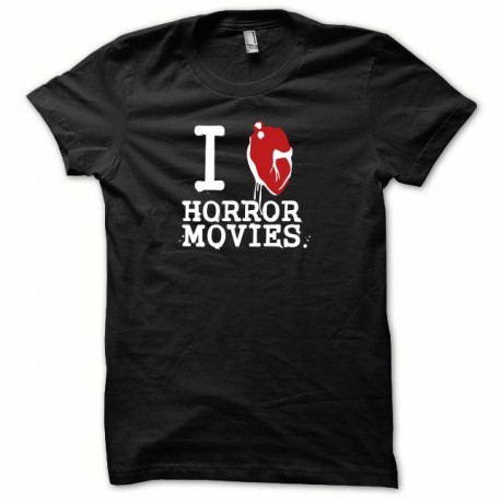 Shirt Serial Killer I LOVE HORROR MOVIES rougeNoir pour homme et femme