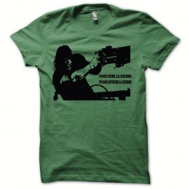 Shirt Rambo la guerre culte noir/vert bouteille pour homme et femme