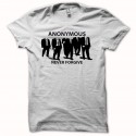 Shirt hacktivistes Anonymous never forgive blanc pour homme et femme