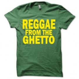 Shirt Rasta from the ghetto jaune/vert bouteille pour homme et femme