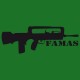 Shirt Famas fusil d'assaut français de l'armée noir/vert bouteille pour homme et femme
