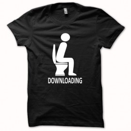 Shirt Downloading caca blanc/noir pour homme et femme