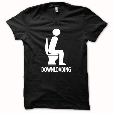 Shirt Downloading caca blanc/noir pour homme et femme